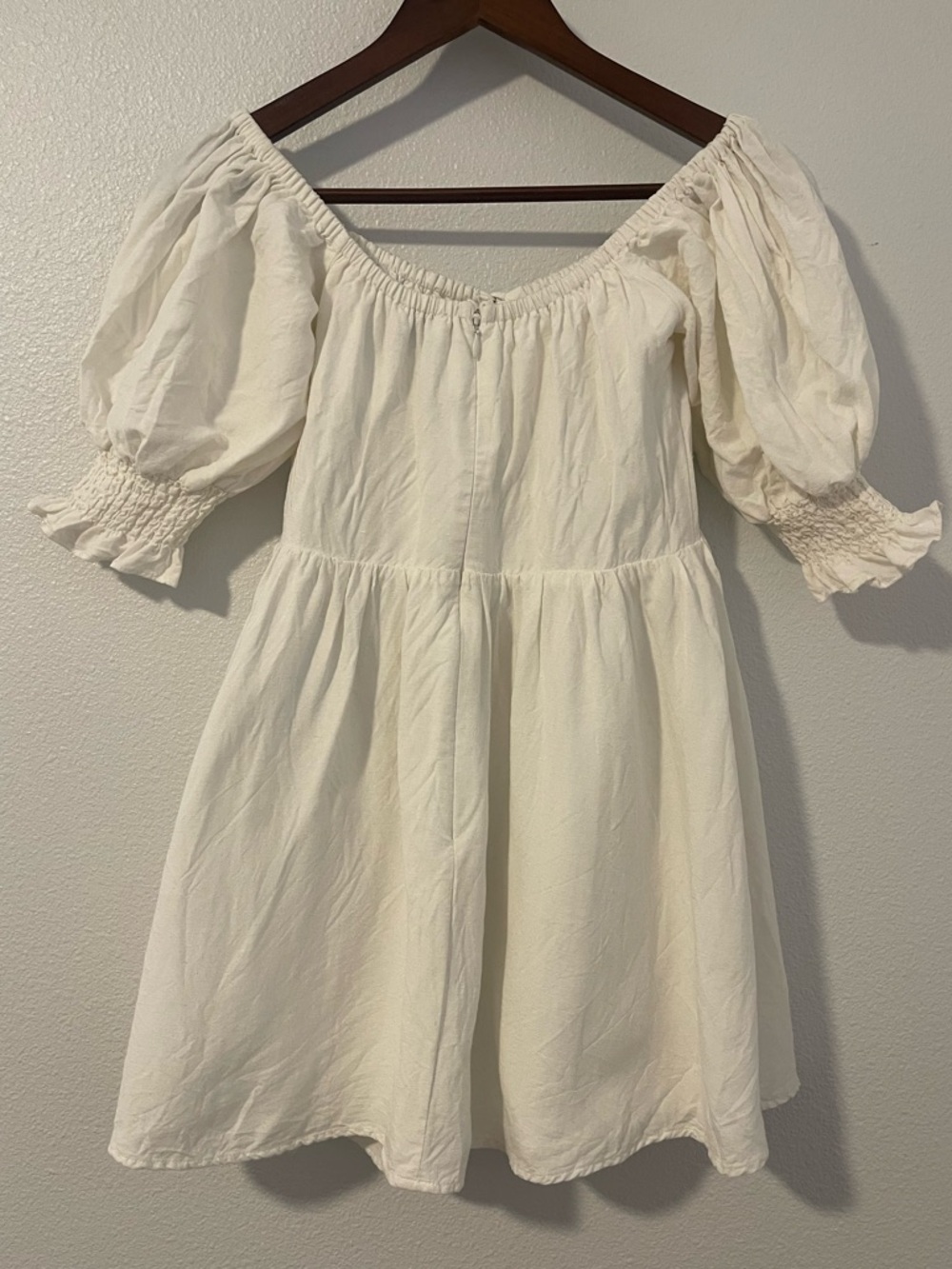 Sabo Skirt White Puff-Sleeve Square Neck Mini Dress - Picture 6 of 8